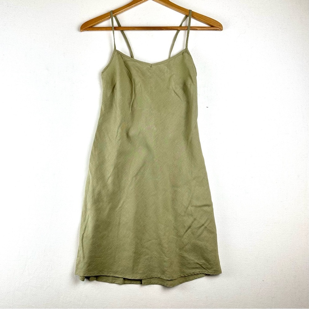 Cotton On Linen Blend Criss Cross Slip Dress‎ Beachy Resort